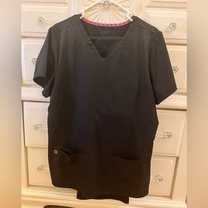 Heartsoul Black 3 Pocket V-Neck Scrub Top
